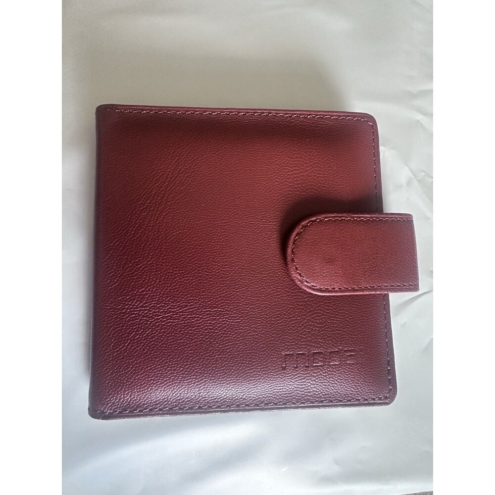 Moda Spana Minimalist Leather Card/Cash Wallet Burgundy